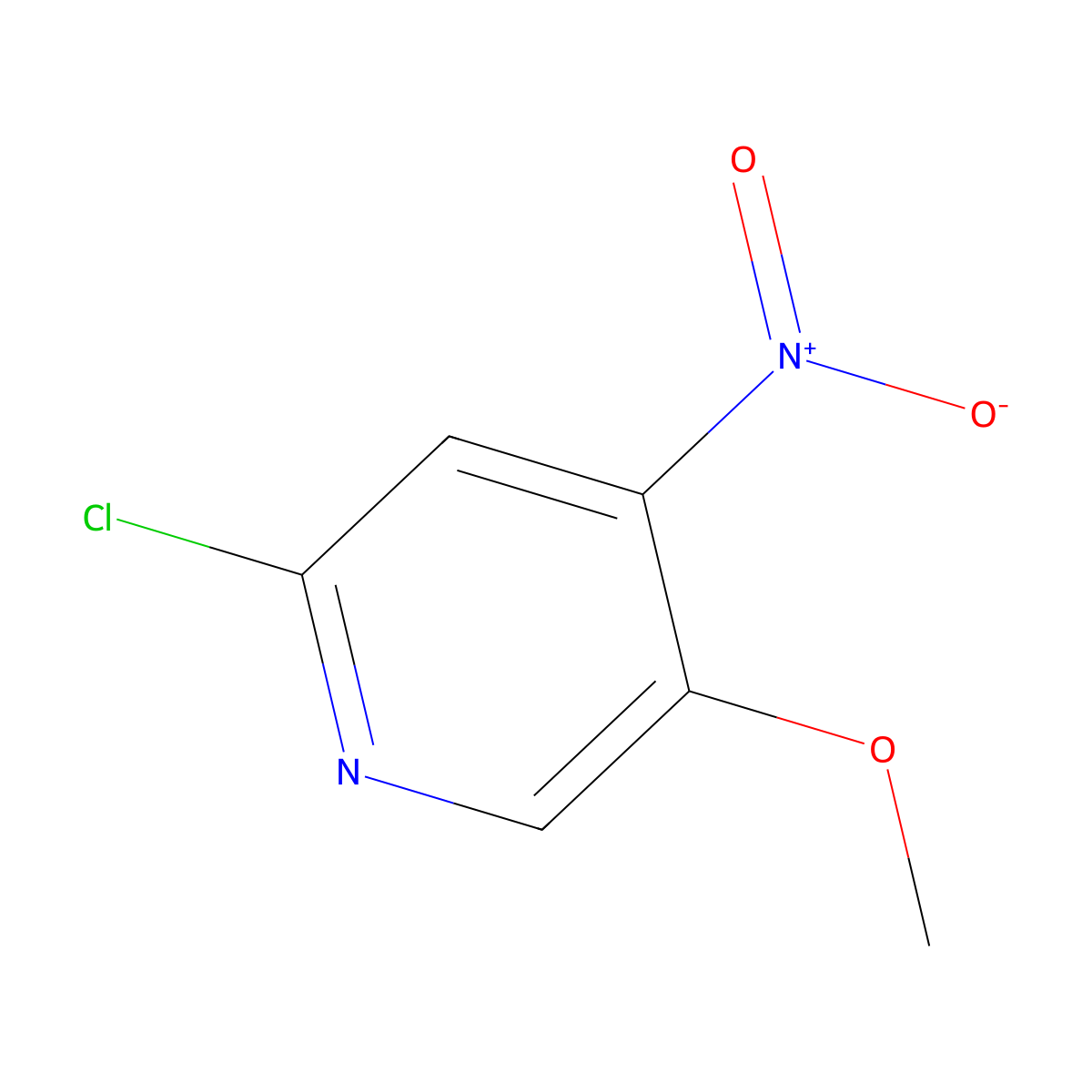 2-Chloro-5-methoxy-4-nitropyridine molecular structure, CAS 1805667-69-9