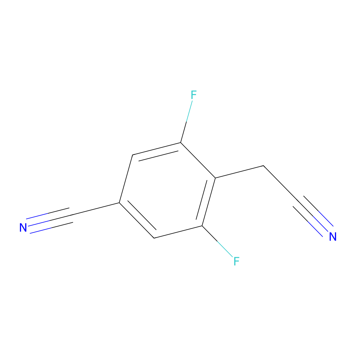 4-(Cyanomethyl)-3,5-difluorobenzonitrile molecular structure, CAS 1805669-29-7