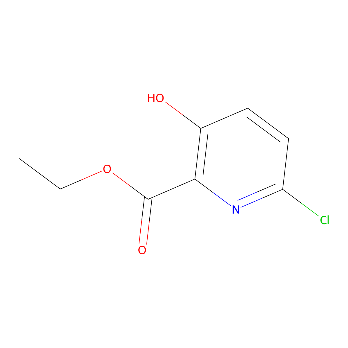 Ethyl 6-chloro-3-hydroxypicolinate molecular structure, CAS 1805670-66-9