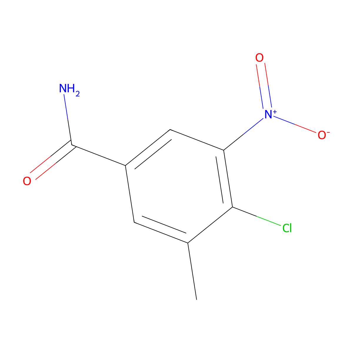 4-Chloro-3-methyl-5-nitrobenzamide molecular structure, CAS 1805673-56-6