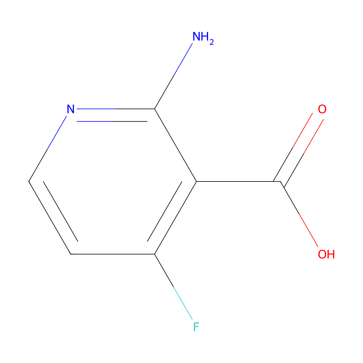 2-Amino-4-fluoronicotinic acid molecular structure, CAS 1805673-61-3