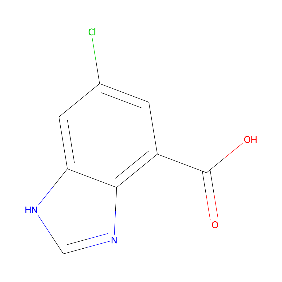 6-Chloro-1H-benzimidazole-4-carboxylic acid molecular structure, CAS 180569-27-1