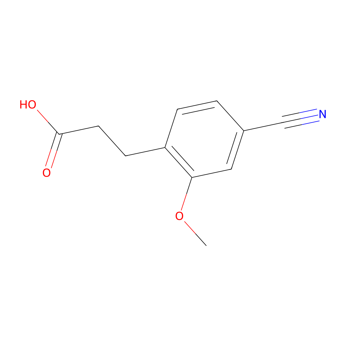 3-(4-Cyano-2-methoxyphenyl)propanoic acid molecular structure, CAS 1805691-19-3