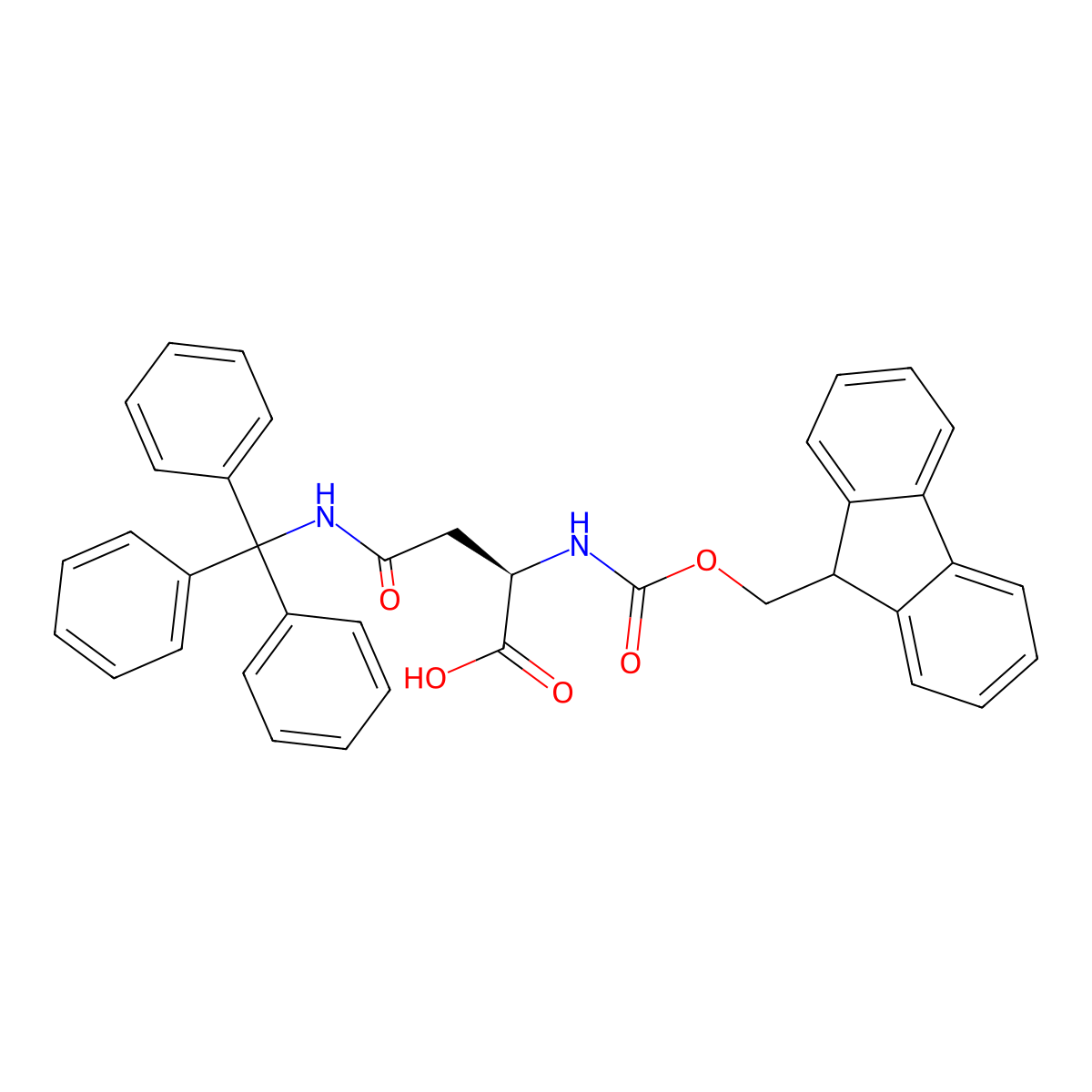 N-alpha-(9-Fluorenylmethyloxycarbonyl)-N-beta-trityl-D-asparagine molecular structure, CAS 180570-71-2