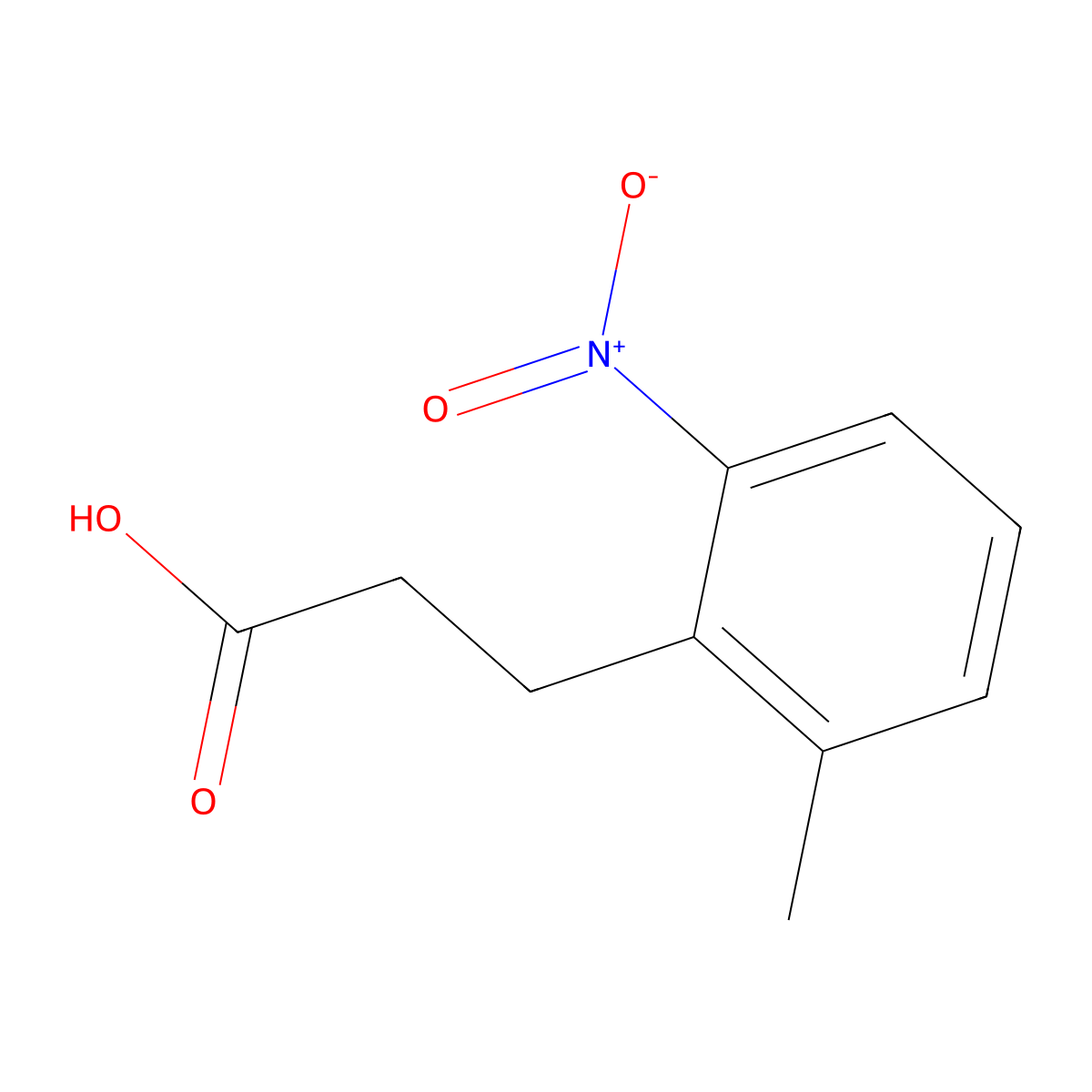 3-(2-Methyl-6-nitrophenyl)propanoic acid molecular structure, CAS 1805738-03-7
