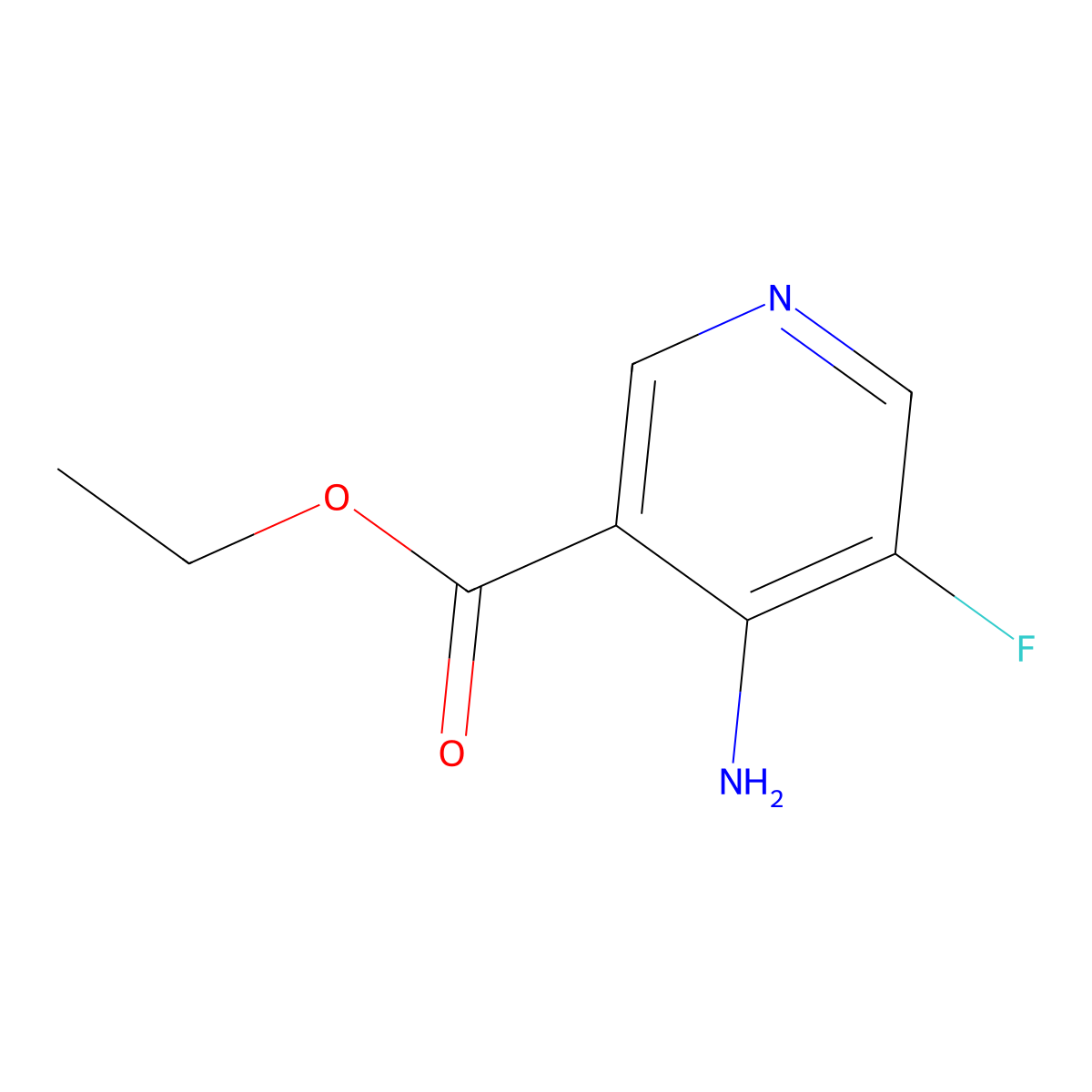 Ethyl 4-amino-5-fluoronicotinate molecular structure, CAS 1805741-10-9