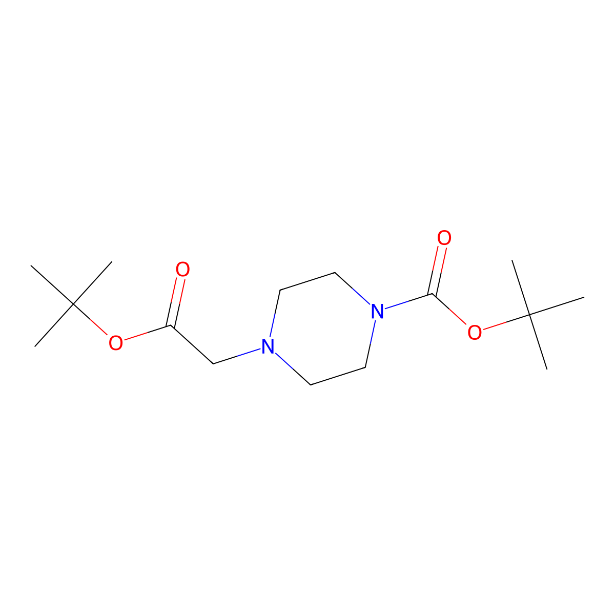 Tert-butyl 4-(2-tert-butoxy-2-oxoethyl)piperazine-1-carboxylate molecular structure, CAS 180576-04-9