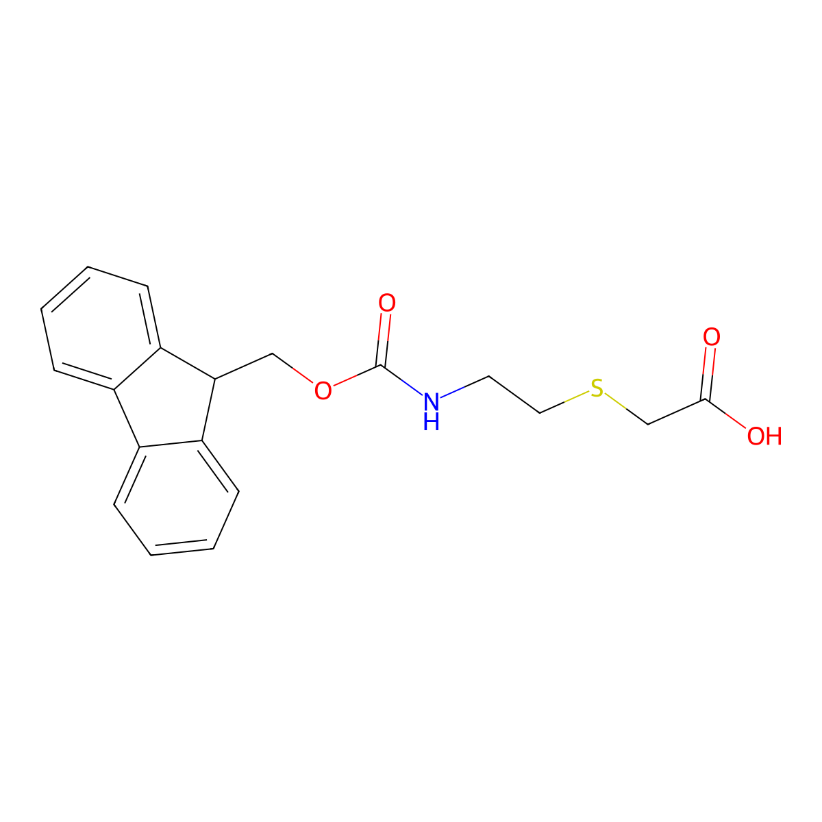 2-{[2-({[(9H-fluoren-9-yl)methoxy]carbonyl}amino)ethyl]sulfanyl}acetic acid molecular structure, CAS 180576-11-8
