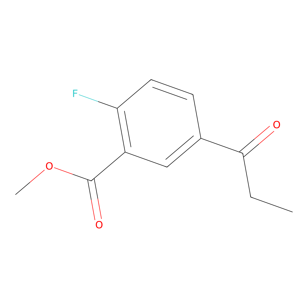 Methyl 2-fluoro-5-(1-oxopropyl)benzoate molecular structure, CAS 1805760-33-1