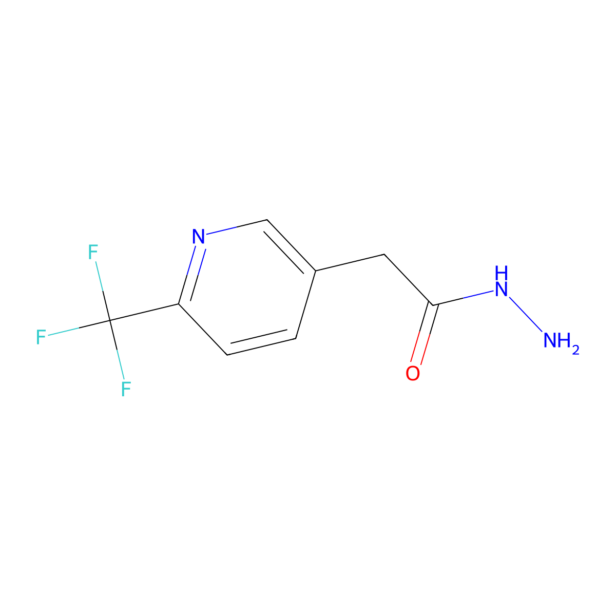 2-(6-(Trifluoromethyl)pyridin-3-yl)acetohydrazide molecular structure, CAS 1805762-08-6