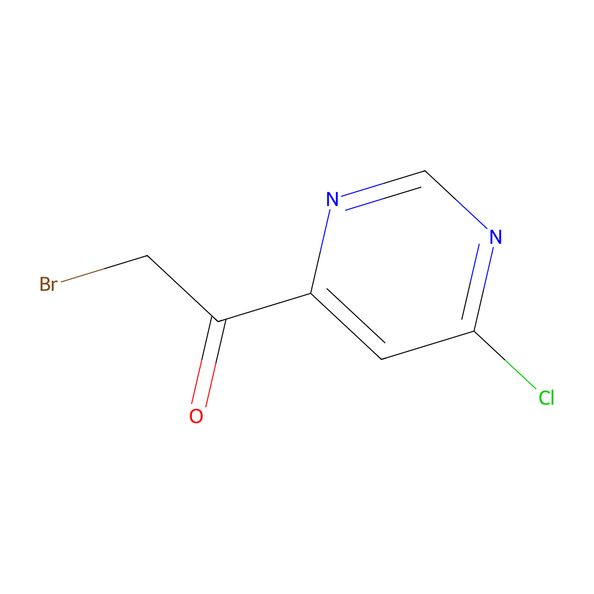 2-Bromo-1-(6-chloropyrimidin-4-yl)ethanone molecular structure, CAS 1805776-46-8