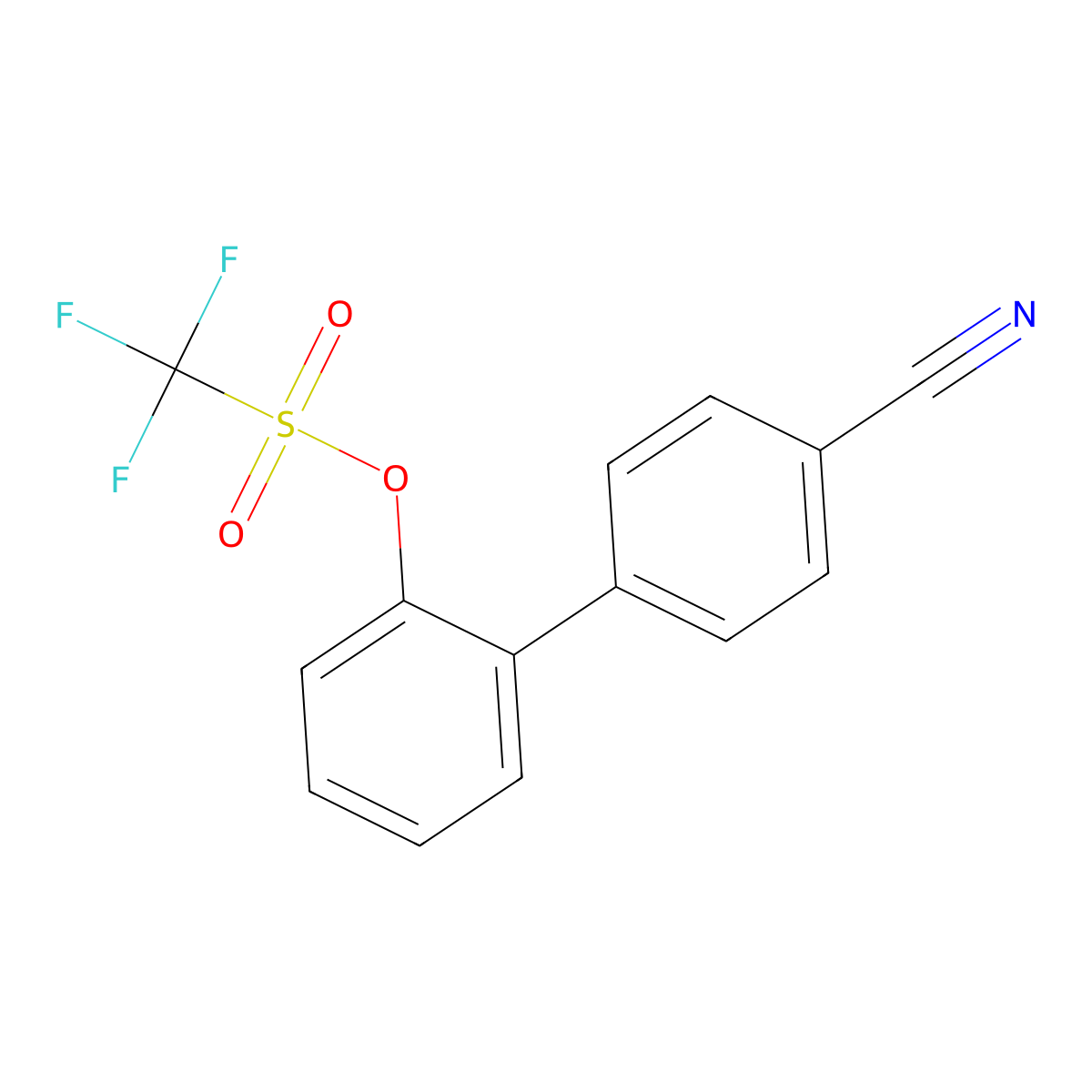 4'-Carbonitril-[1,1'-biphenyl]-2-yl trifluoromethanesulfonate molecular structure, CAS 180578-02-3