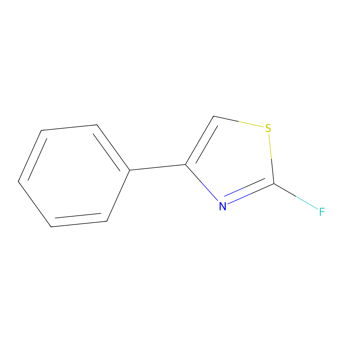 2-Fluoro-4-phenyl-1,3-thiazole molecular structure, CAS 1805784-03-5
