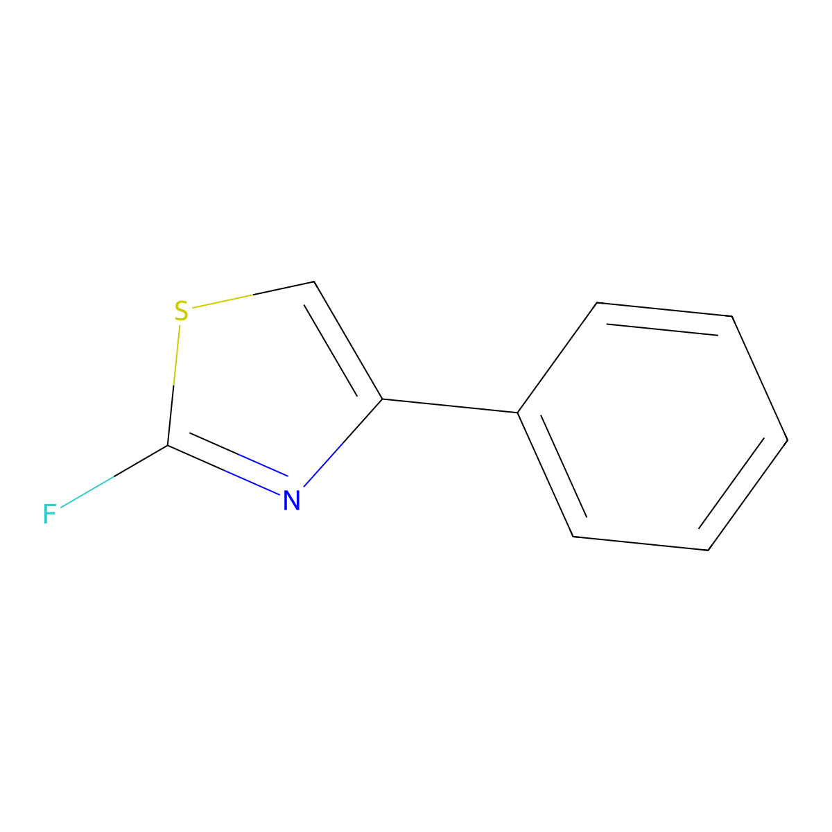 2-Fluoro-4-phenyl-1,3-thiazole molecular structure, CAS 1805784-03-5