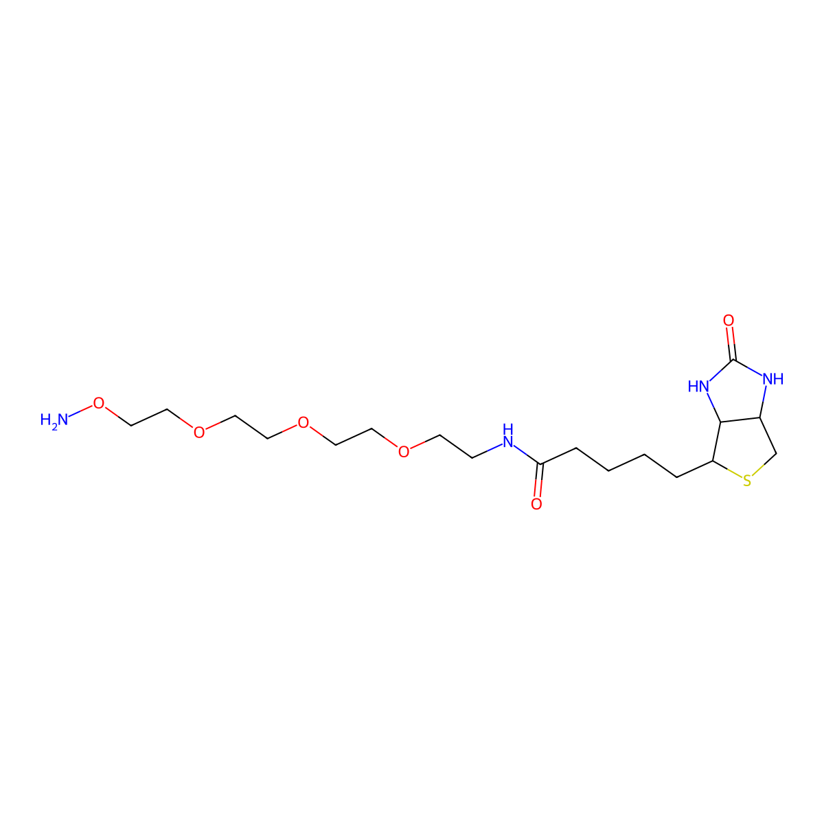 Biotin-PEG3-oxyamine HCl salt molecular structure, CAS 1805786-56-4