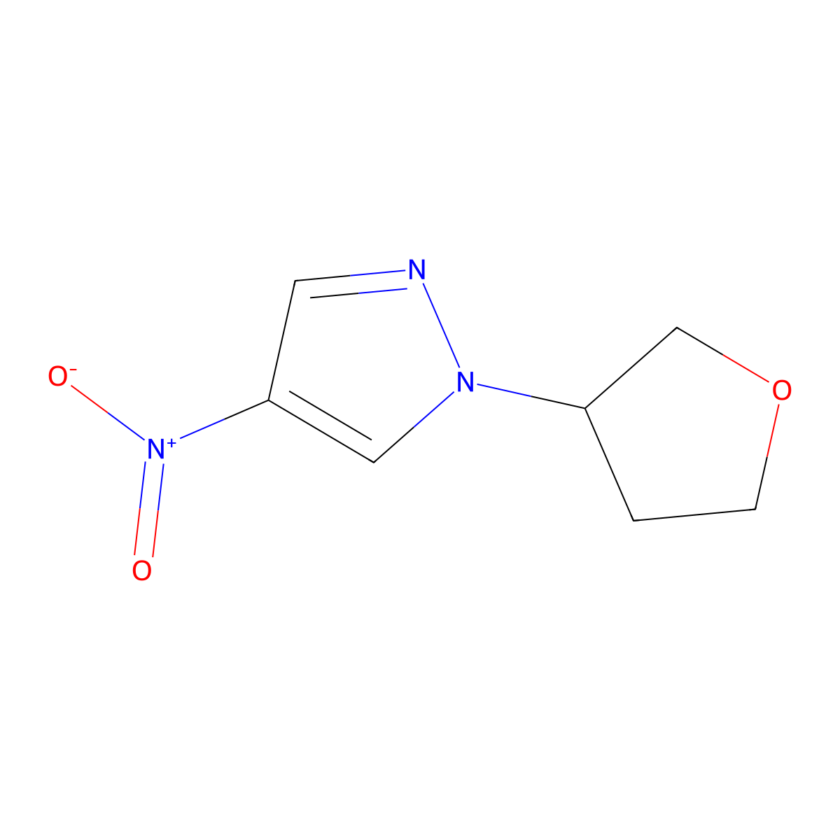 (S)-4-Nitro-1-(tetrahydrofuran-3-yl)-1h-pyrazole molecular structure, CAS 1805813-36-8