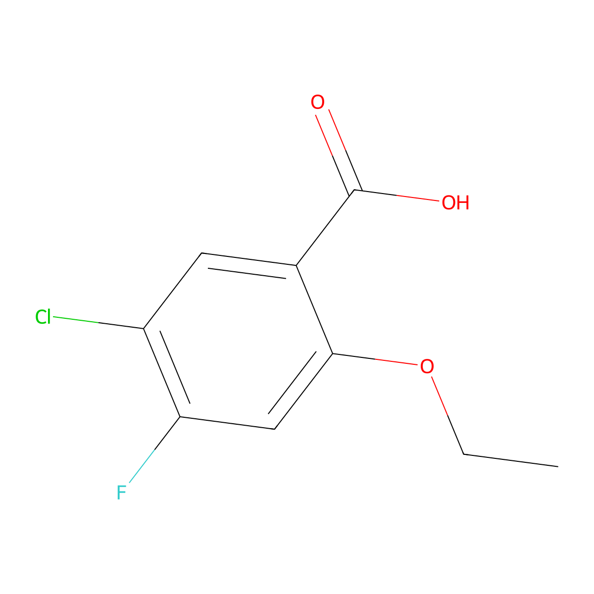 5-Chloro-2-ethoxy-4-fluorobenzoic acid molecular structure, CAS 1805820-29-4