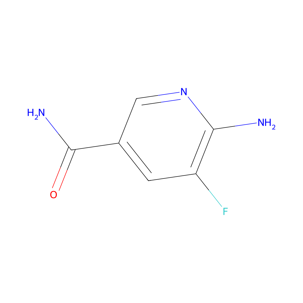 6-Amino-5-fluoropyridine-3-carboxamide molecular structure, CAS 1805835-61-3