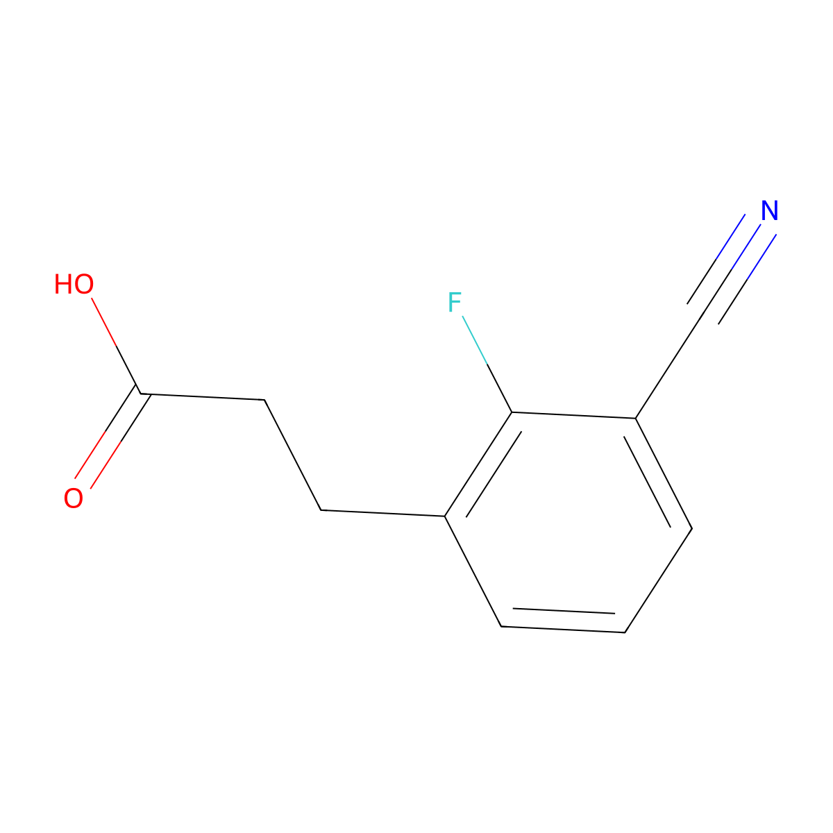 3-(3-Cyano-2-fluorophenyl)propanoic acid molecular structure, CAS 1805861-94-2