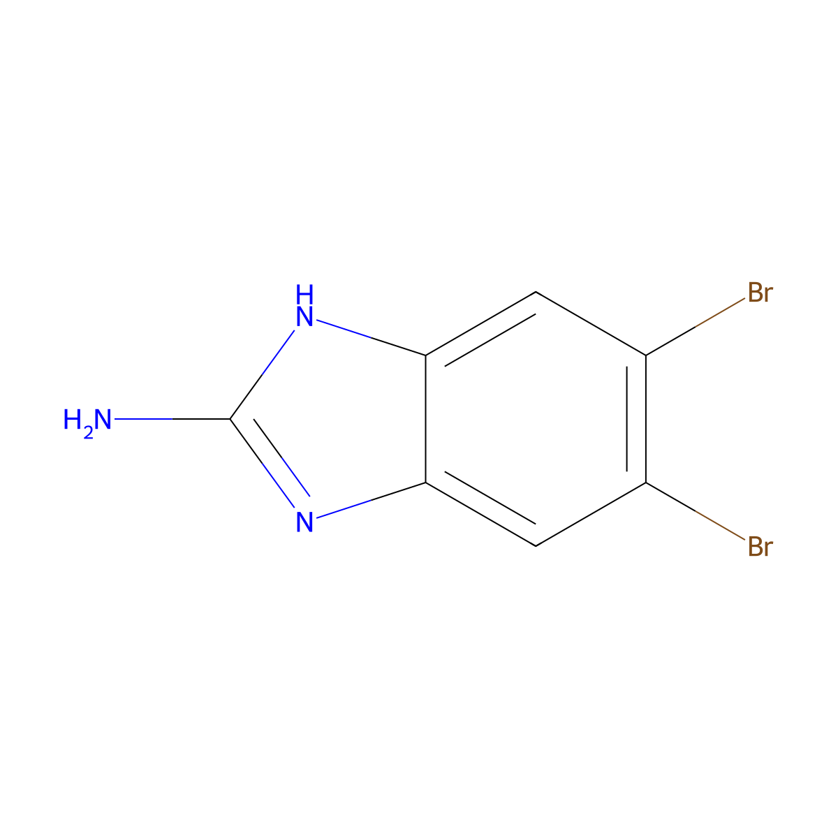 5,6-dibromo-1H-1,3-benzodiazol-2-amine molecular structure, CAS 1805869-83-3