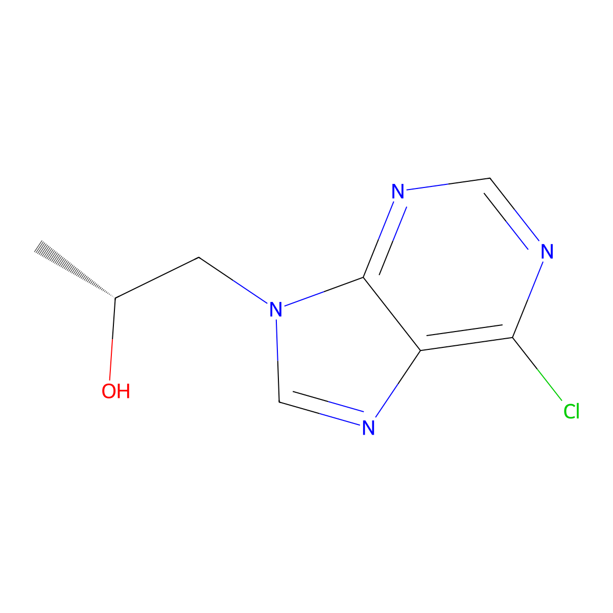 (2R)-1-(6-chloropurin-9-yl)propan-2-ol molecular structure, CAS 180587-74-0