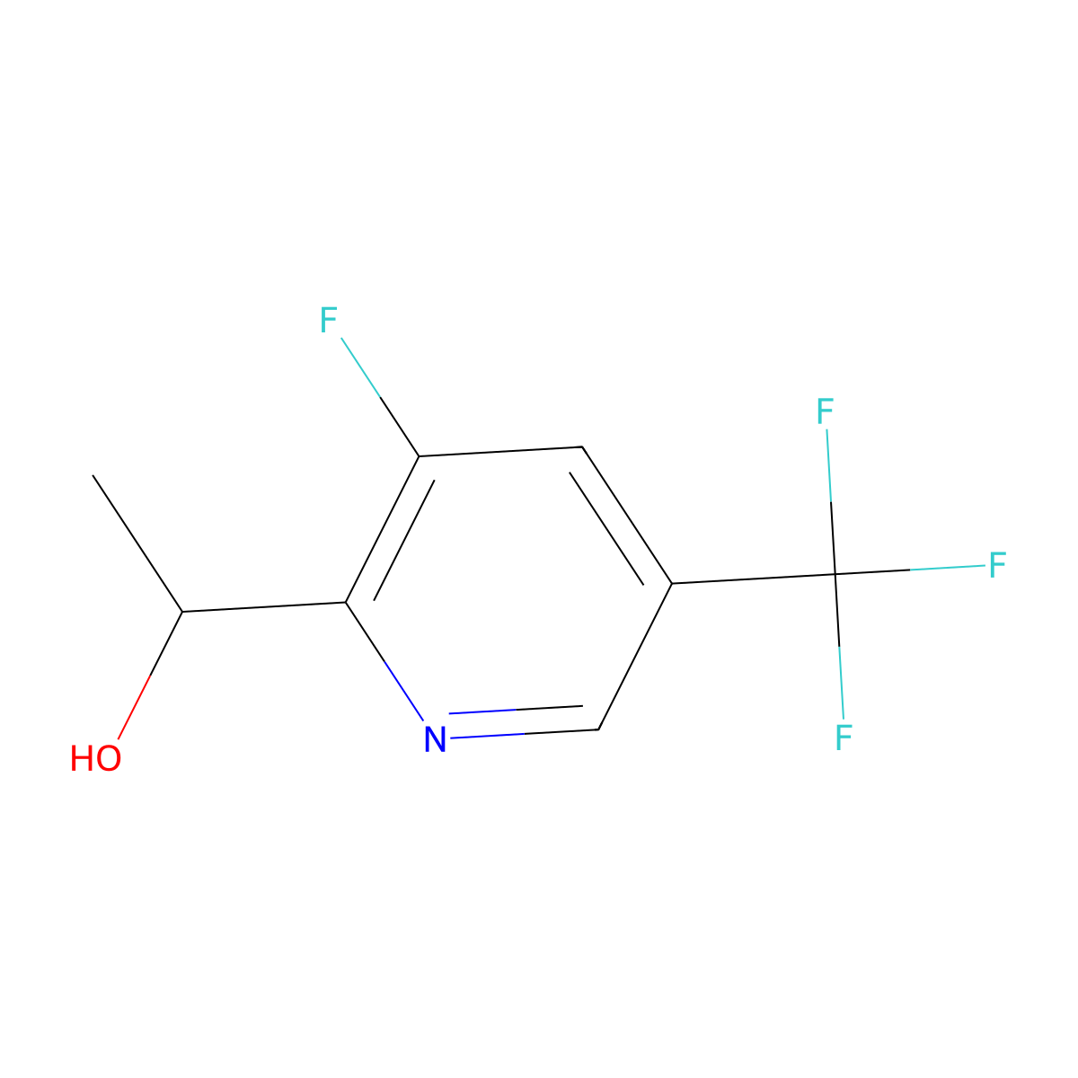1-(3-Fluoro-5-(trifluoromethyl)pyridin-2-yl)ethanol molecular structure, CAS 1805874-45-6