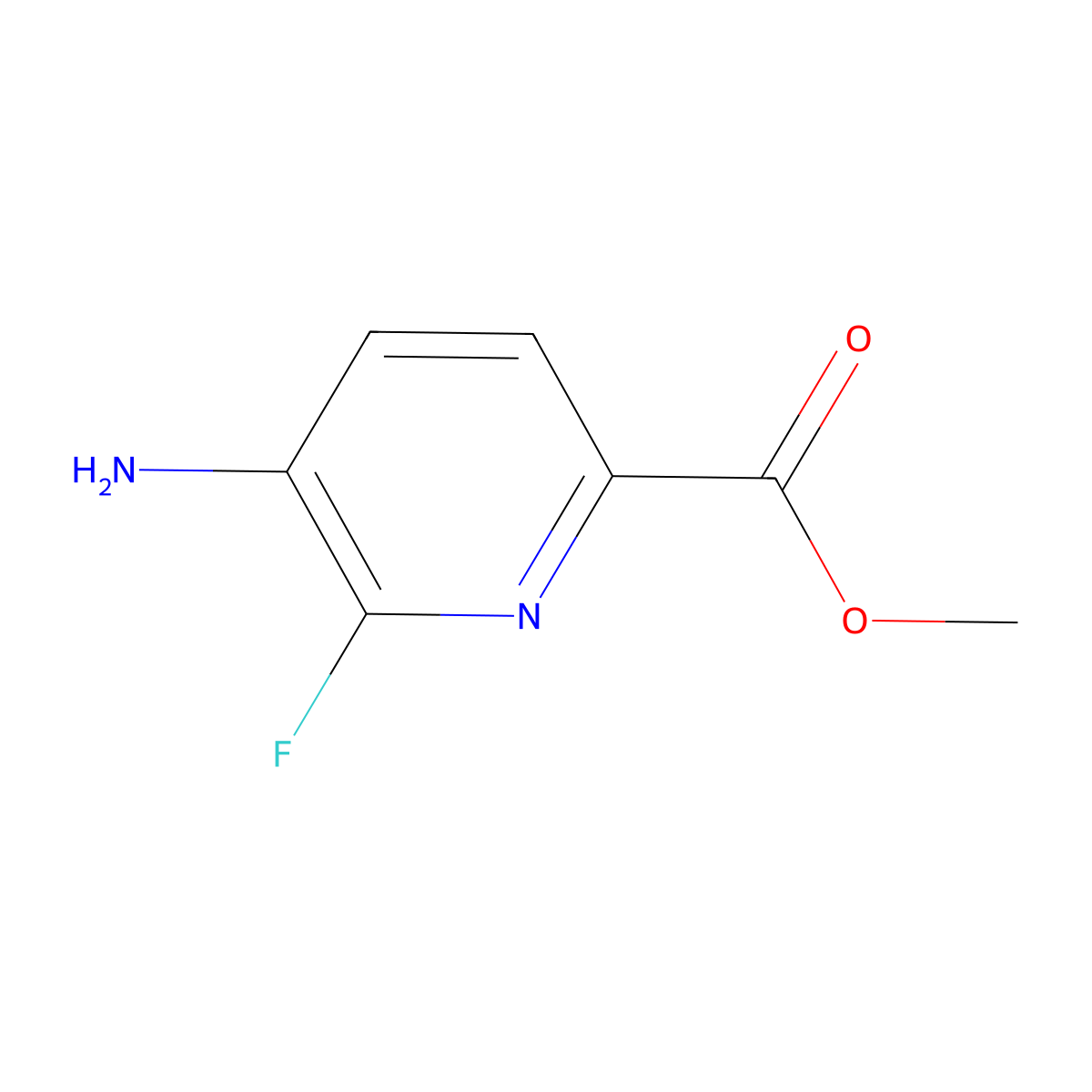 Methyl 5-amino-6-fluoropyridine-2-carboxylate molecular structure, CAS 1805876-43-0