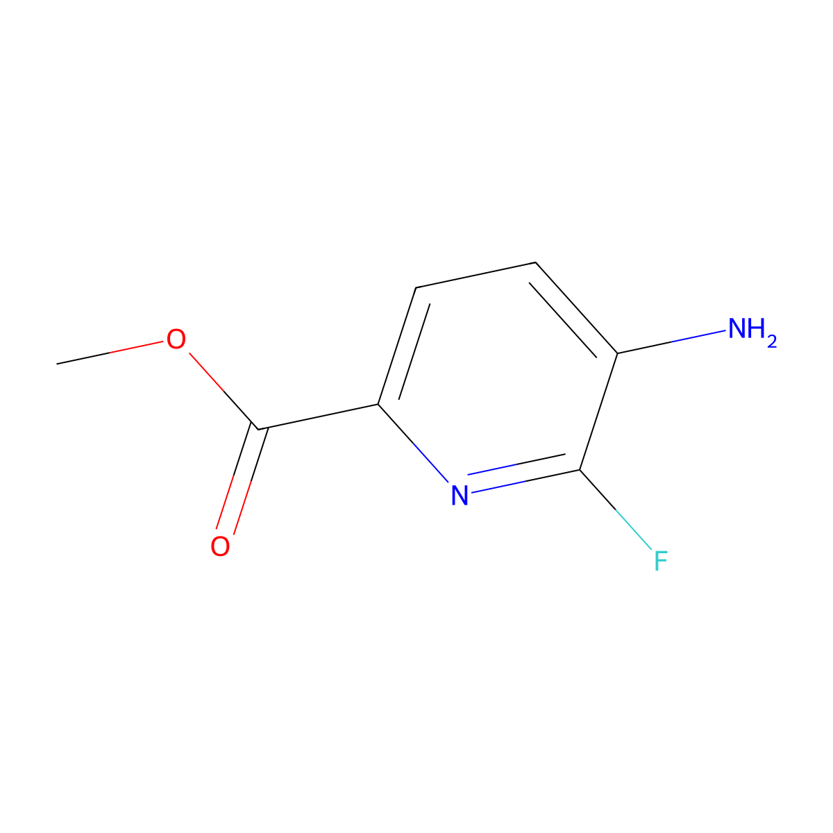 Methyl 5-amino-6-fluoropyridine-2-carboxylate molecular structure, CAS 1805876-43-0
