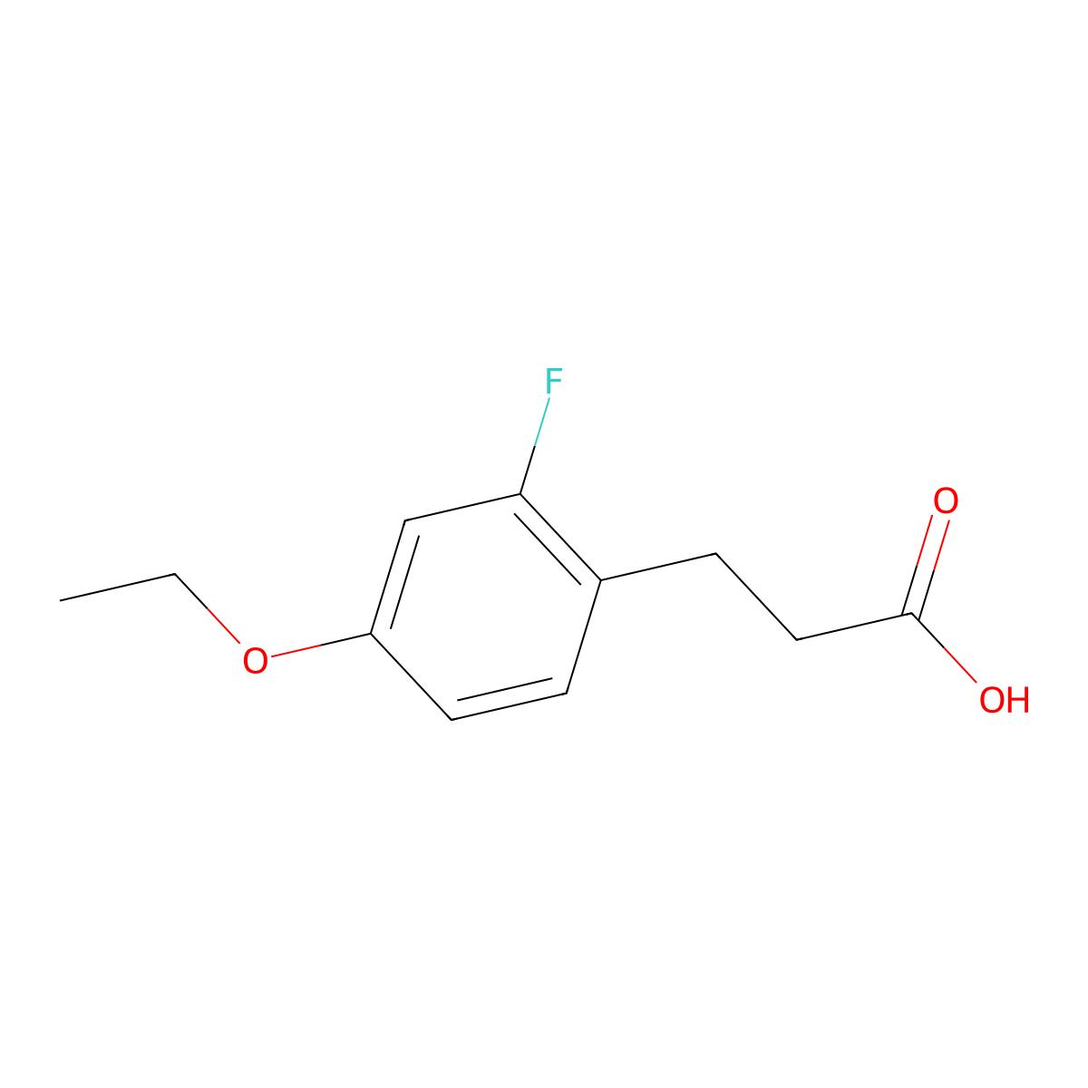 3-(4-Ethoxy-2-fluorophenyl)propanoic acid molecular structure, CAS 1805894-55-6