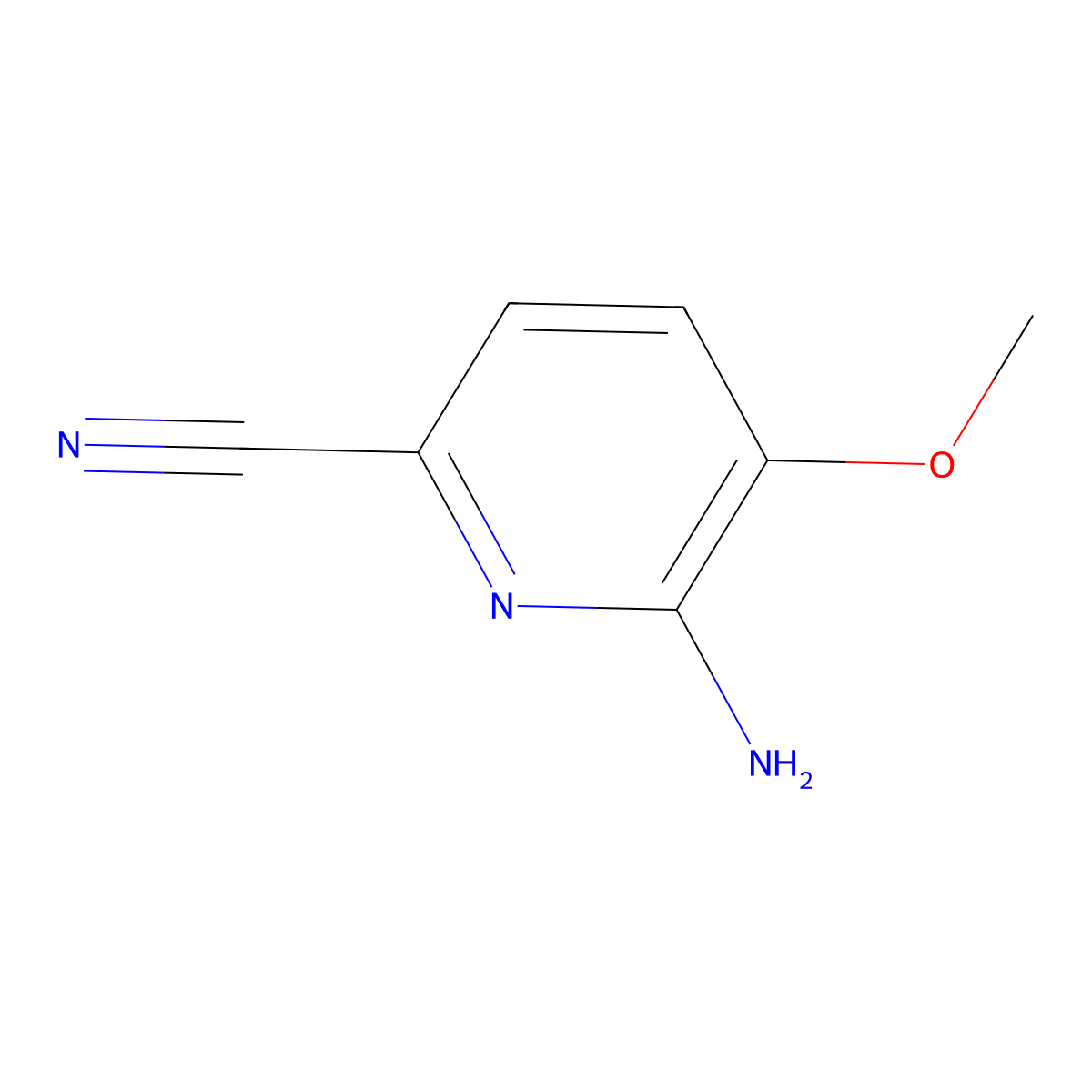 6-Amino-5-methoxypicolinonitrile molecular structure, CAS 1805928-77-1