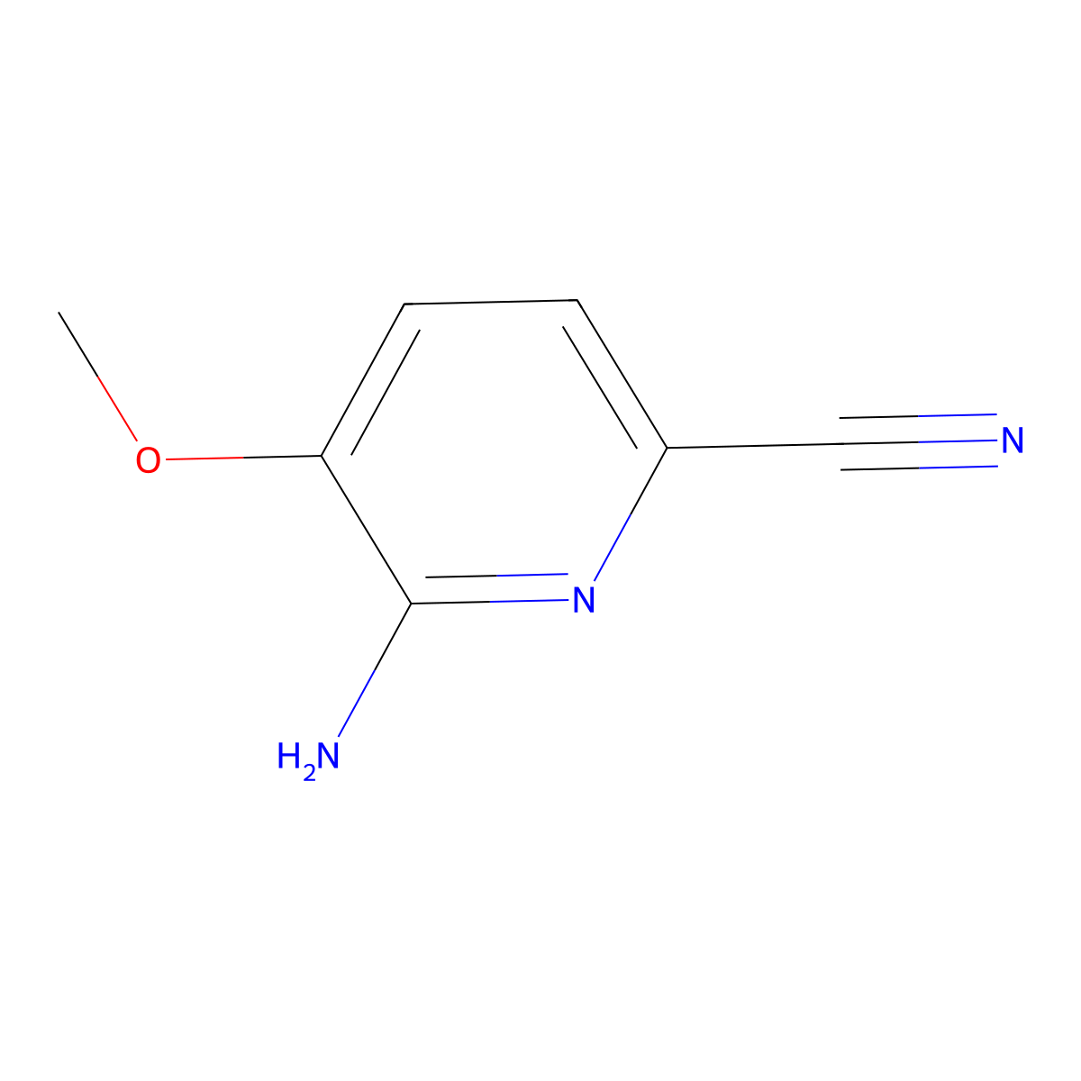 6-Amino-5-methoxypicolinonitrile molecular structure, CAS 1805928-77-1