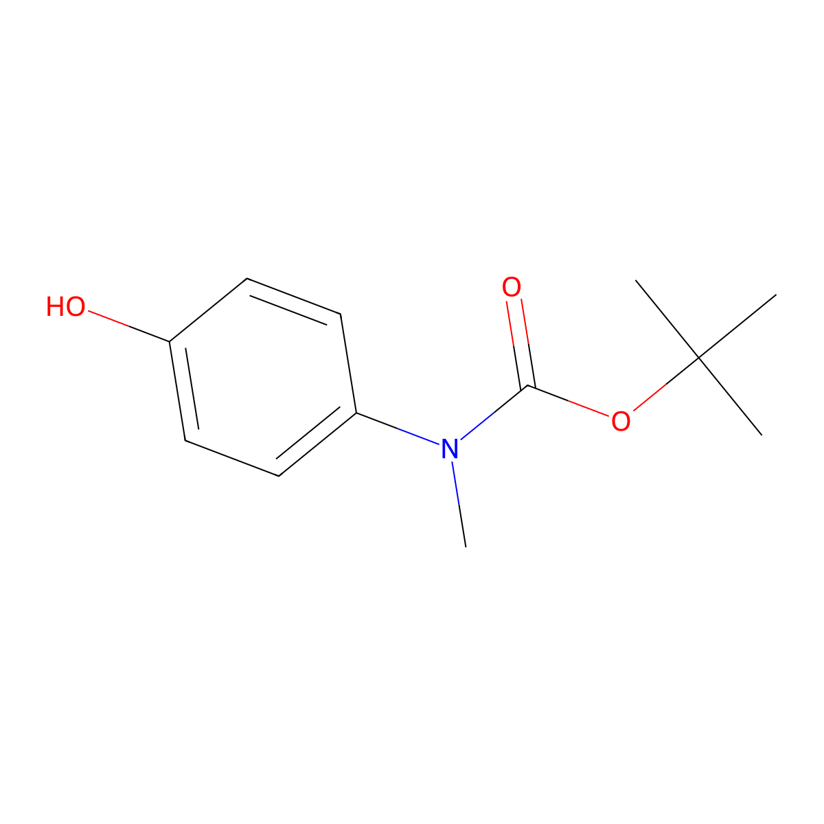 tert-butyl N-(4-hydroxyphenyl)-N-methylcarbamate molecular structure, CAS 180593-41-3