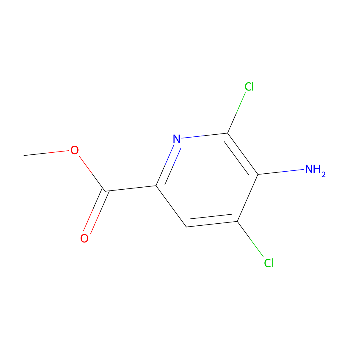 Methyl 5-amino-4,6-dichloropyridine-2-carboxylate molecular structure, CAS 1805930-73-7