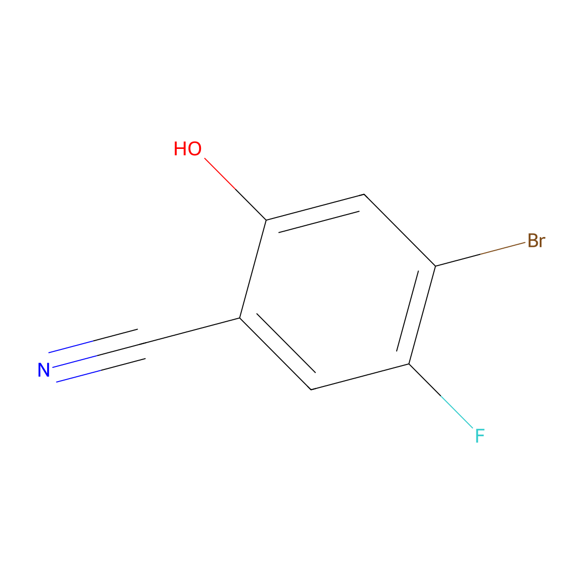 4-Bromo-5-fluoro-2-hydroxybenzonitrile molecular structure, CAS 1805936-02-0