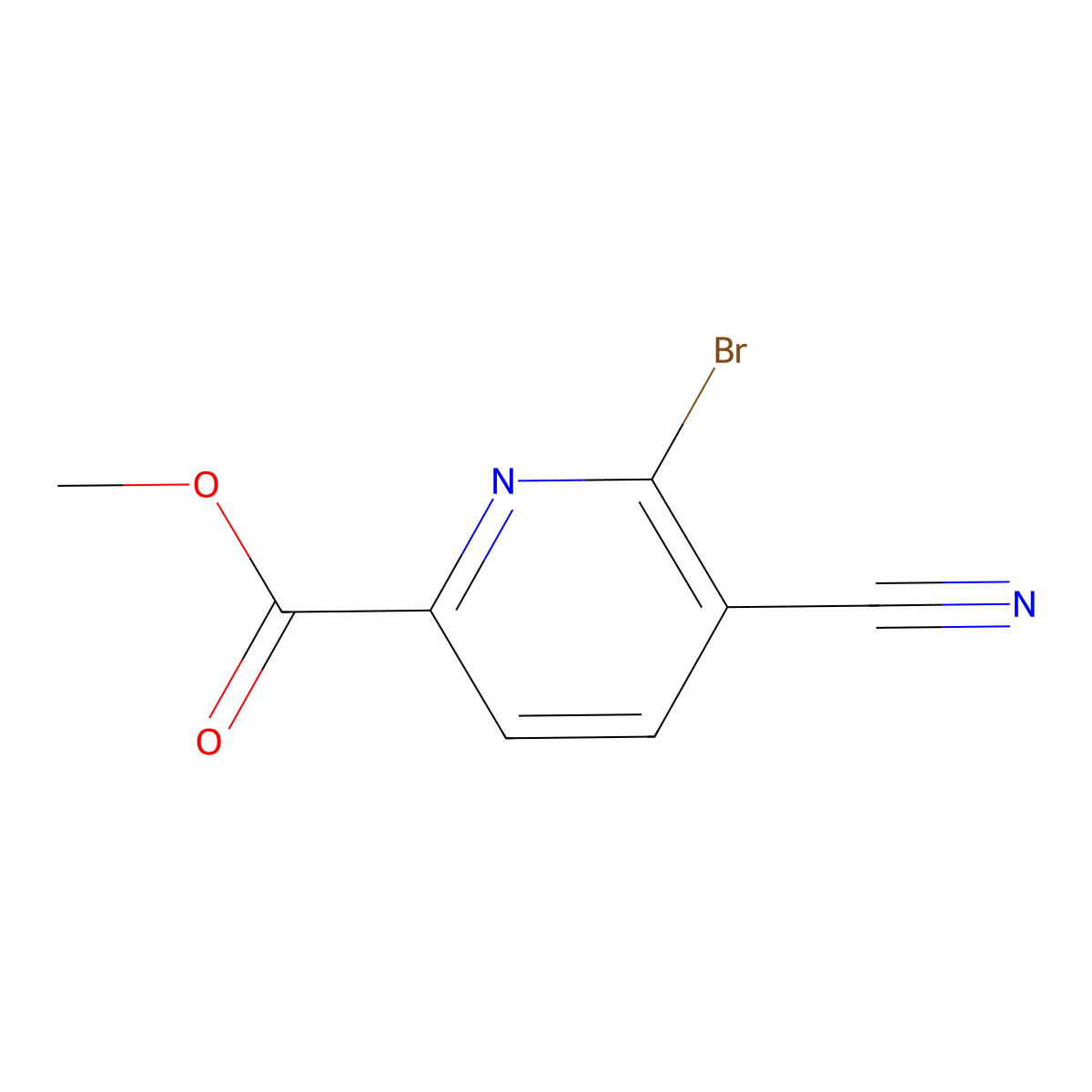 Methyl 6-bromo-5-cyanopicolinate molecular structure, CAS 1805936-61-1