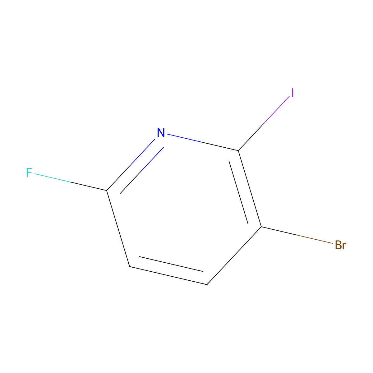 3-Bromo-6-fluoro-2-iodo-pyridine molecular structure, CAS 1805937-15-8