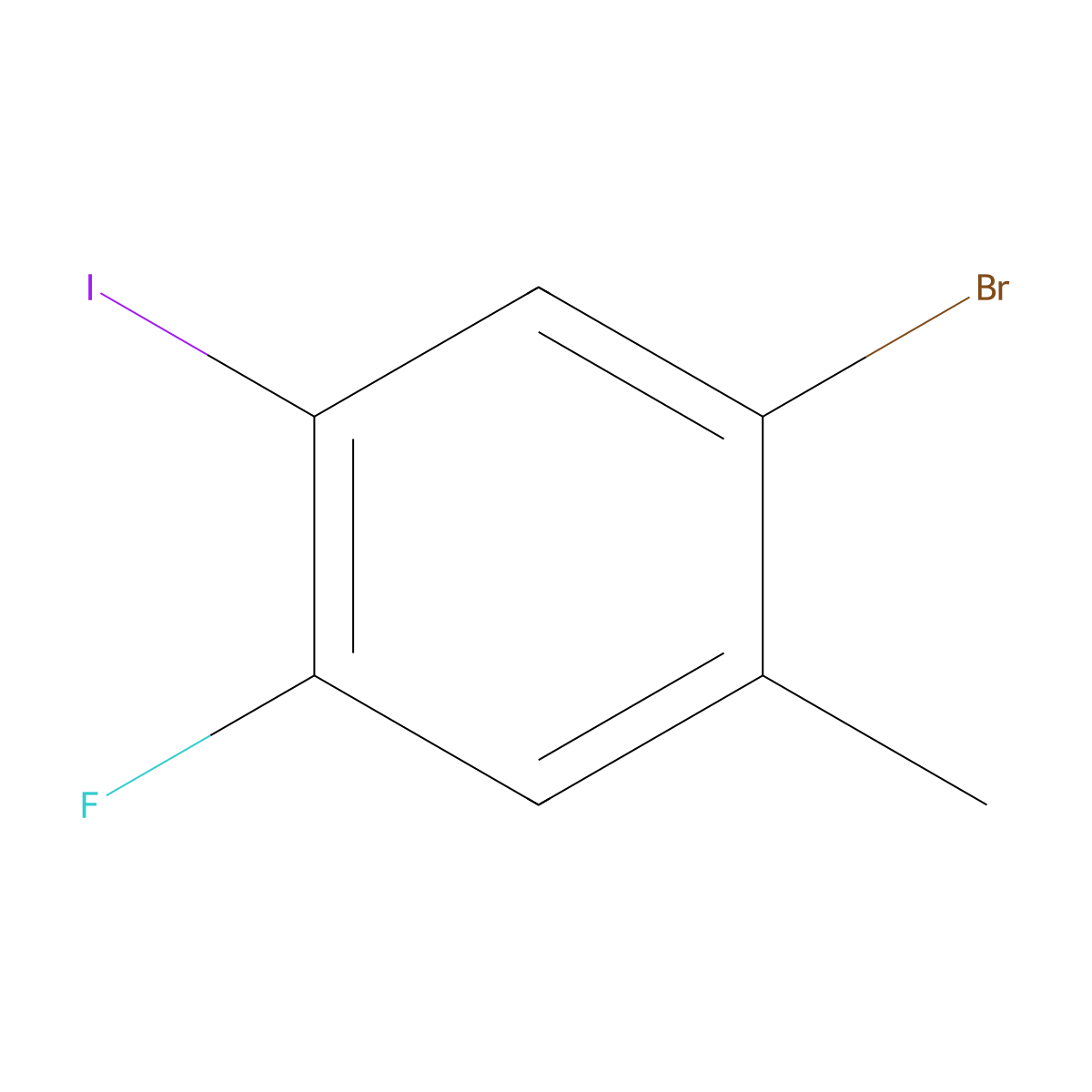 1-Bromo-4-fluoro-5-iodo-2-methylbenzene molecular structure, CAS 1805937-22-7