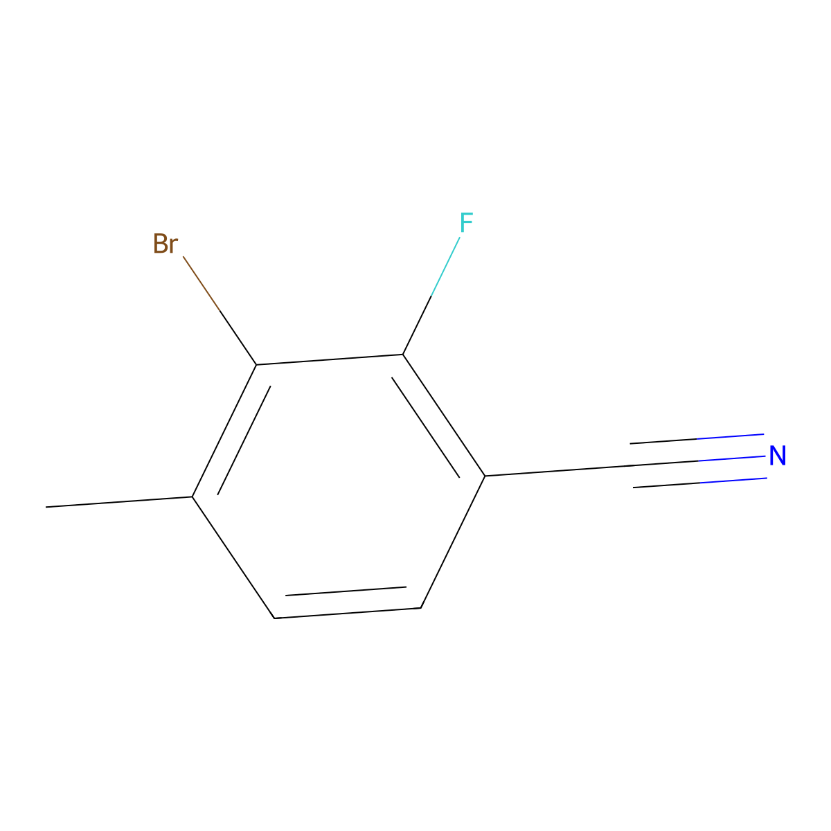 3-Bromo-2-fluoro-4-methylbenzonitrile molecular structure, CAS 1805937-24-9