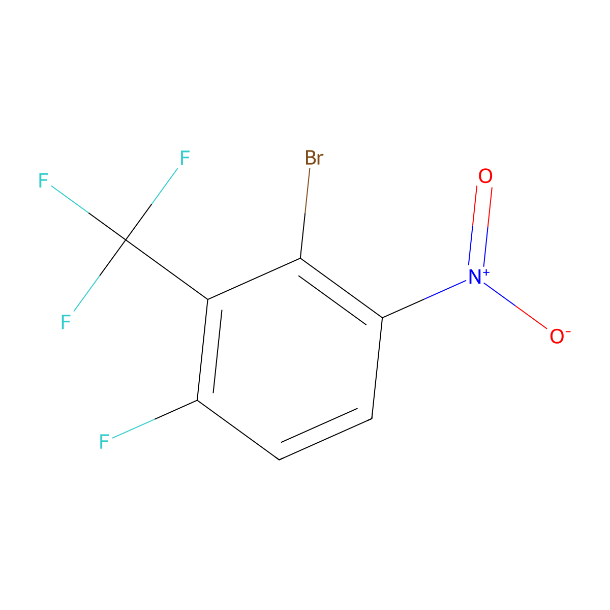 2-Bromo-4-fluoro-1-nitro-3-(trifluoromethyl)benzene molecular structure, CAS 1805937-67-0