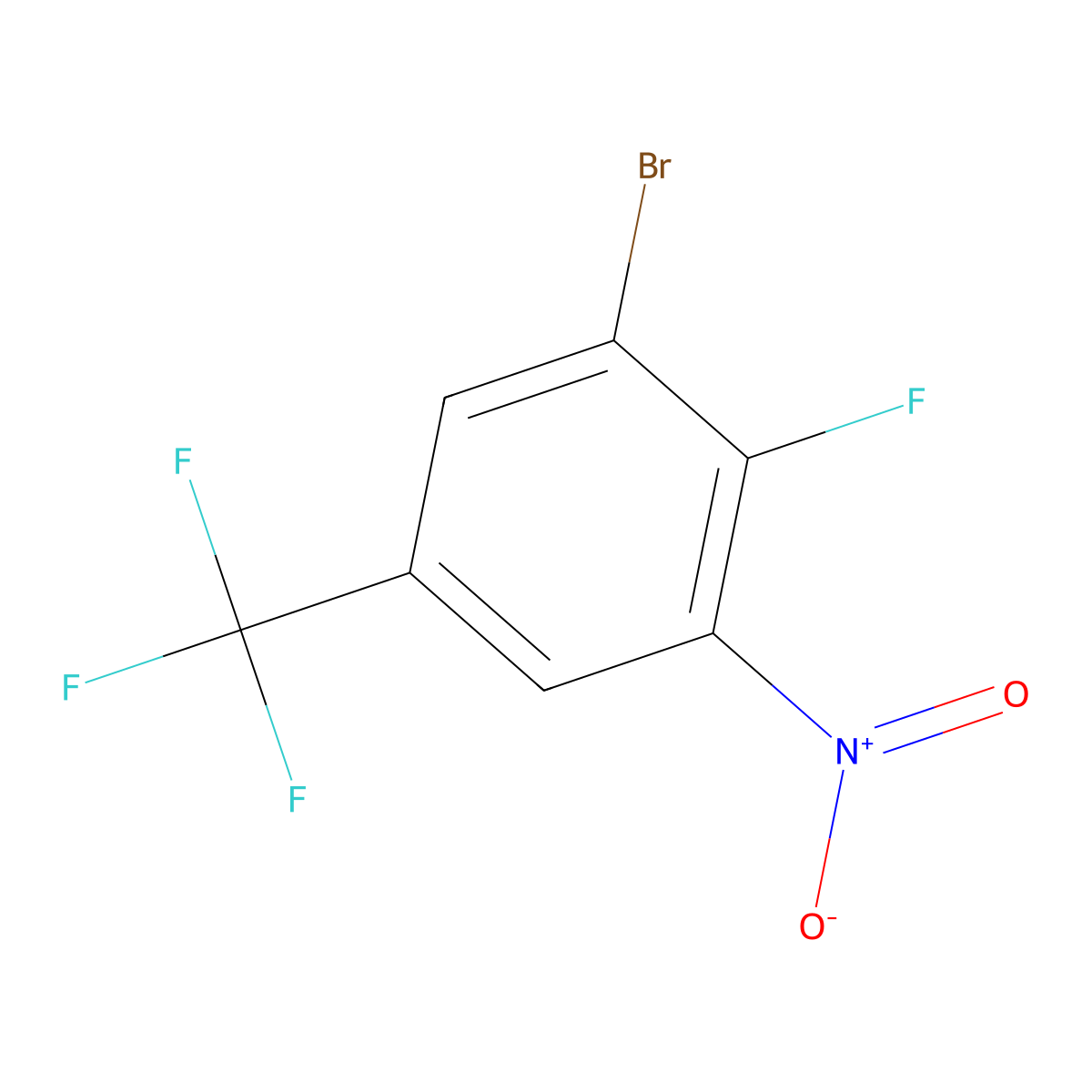 1-Bromo-2-fluoro-3-nitro-5-(trifluoromethyl)benzene molecular structure, CAS 1805937-72-7