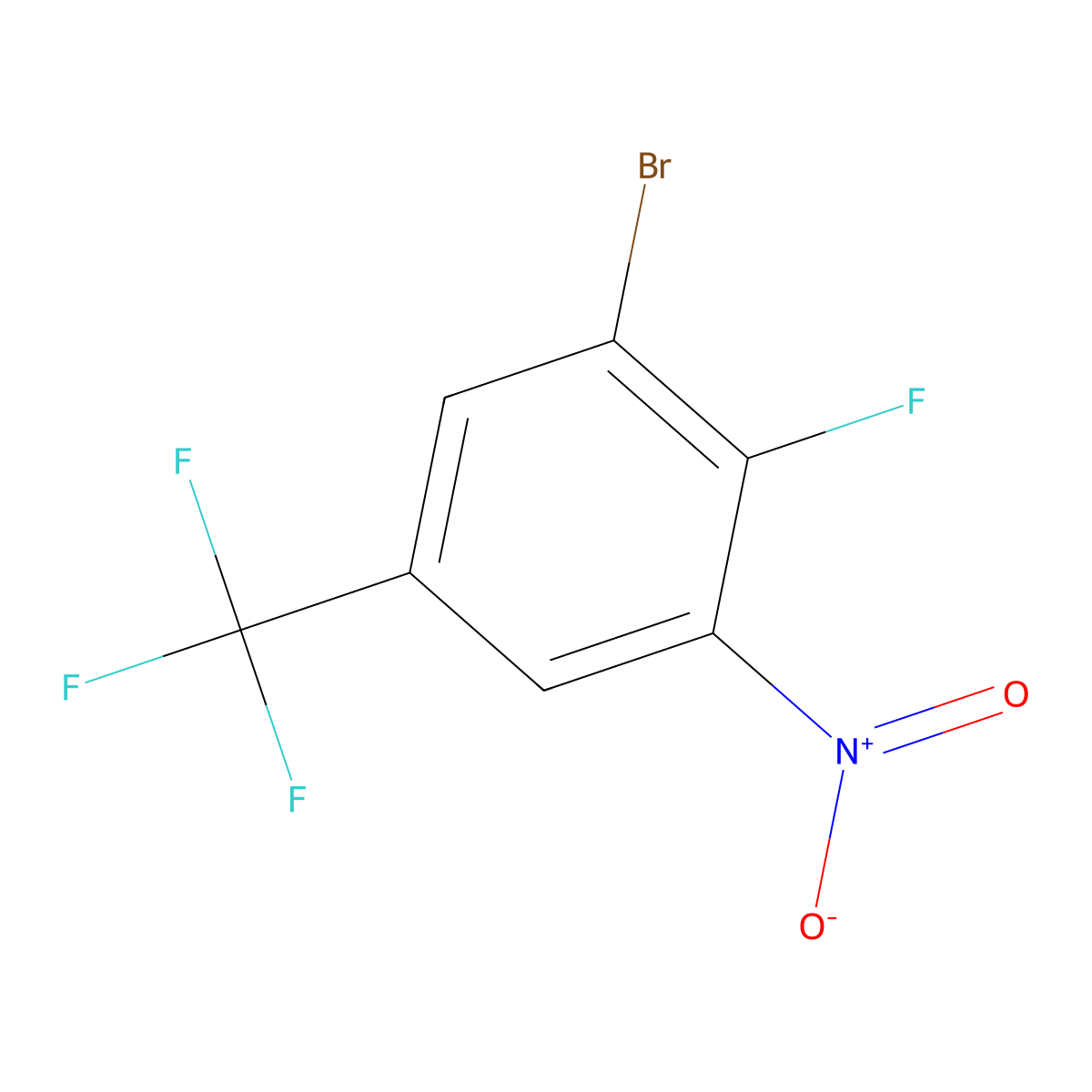 1-Bromo-2-fluoro-3-nitro-5-(trifluoromethyl)benzene molecular structure, CAS 1805937-72-7
