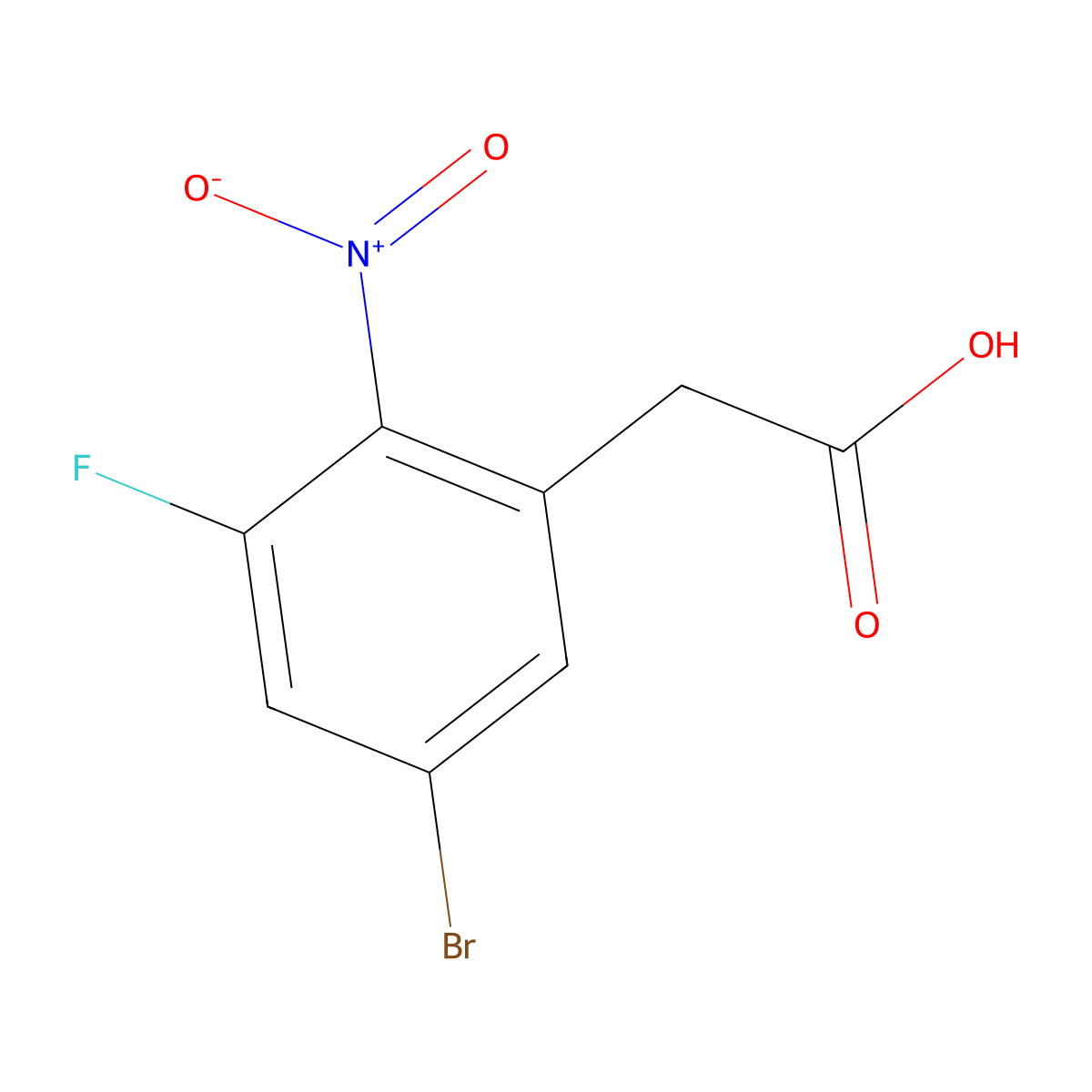 (5-Bromo-3-fluoro-2-nitrophenyl)acetic acid molecular structure, CAS 1805938-07-1