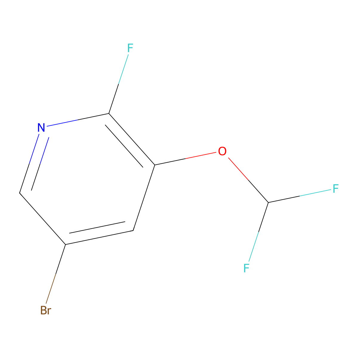 5-Bromo-3-difluoromethoxy-2-fluoropyridine molecular structure, CAS 1805938-33-3