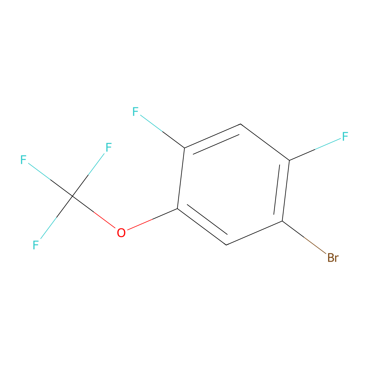 1-Bromo-2,4-difluoro-5-(trifluoromethoxy)benzene molecular structure, CAS 1805938-54-8