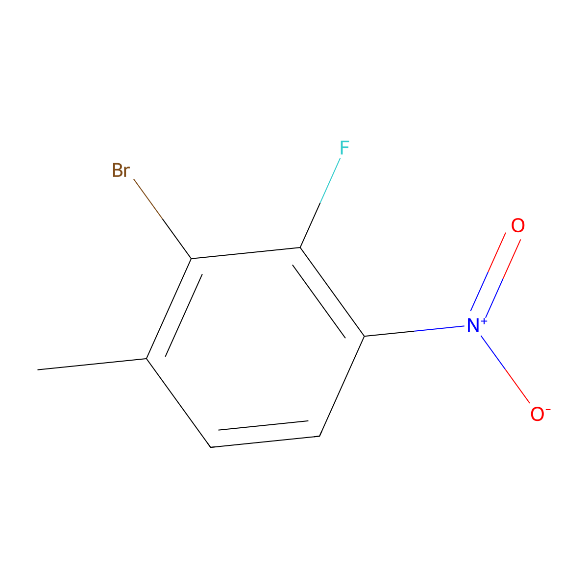 2-Bromo-3-fluoro-1-methyl-4-nitrobenzene molecular structure, CAS 1805938-96-8