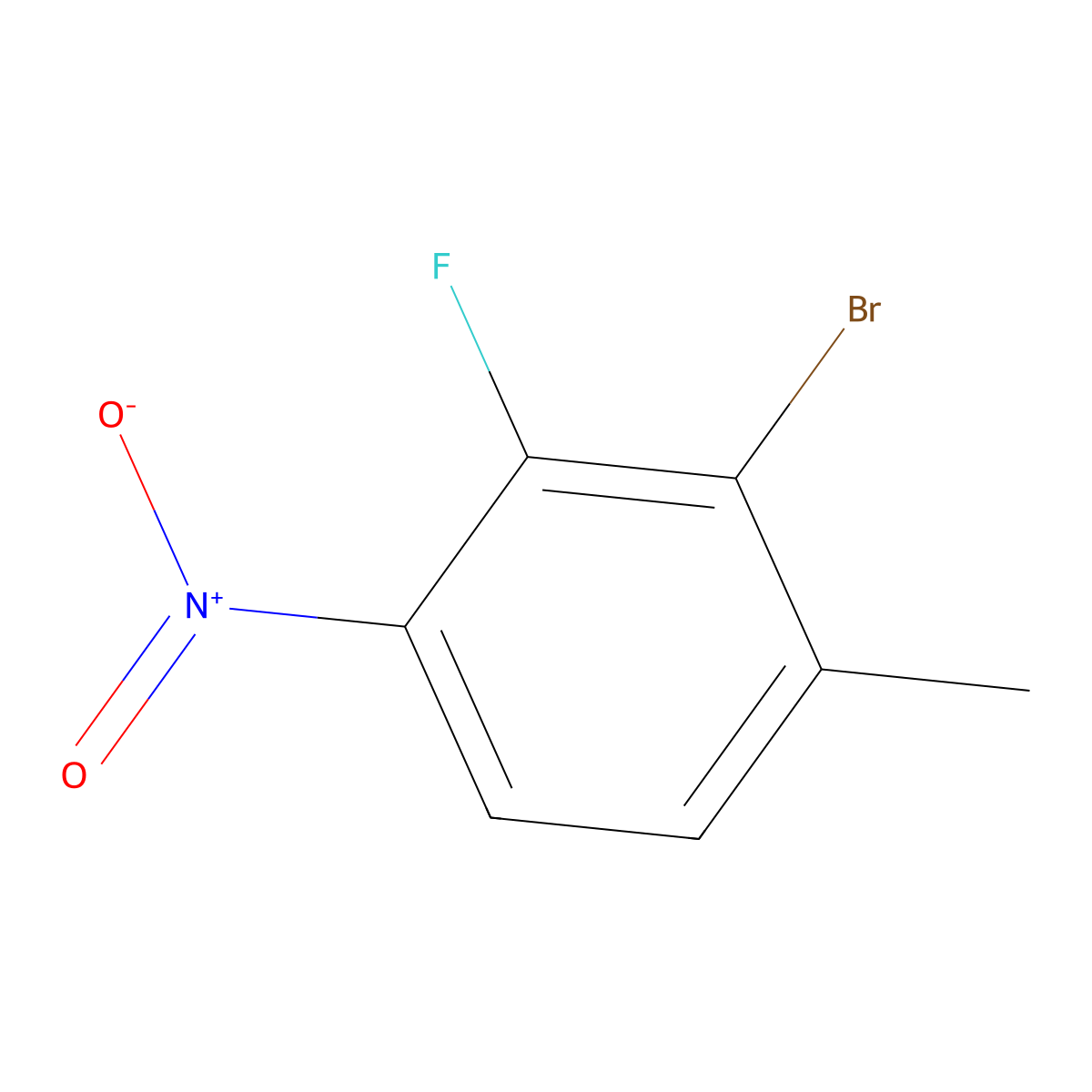 2-Bromo-3-fluoro-1-methyl-4-nitrobenzene molecular structure, CAS 1805938-96-8