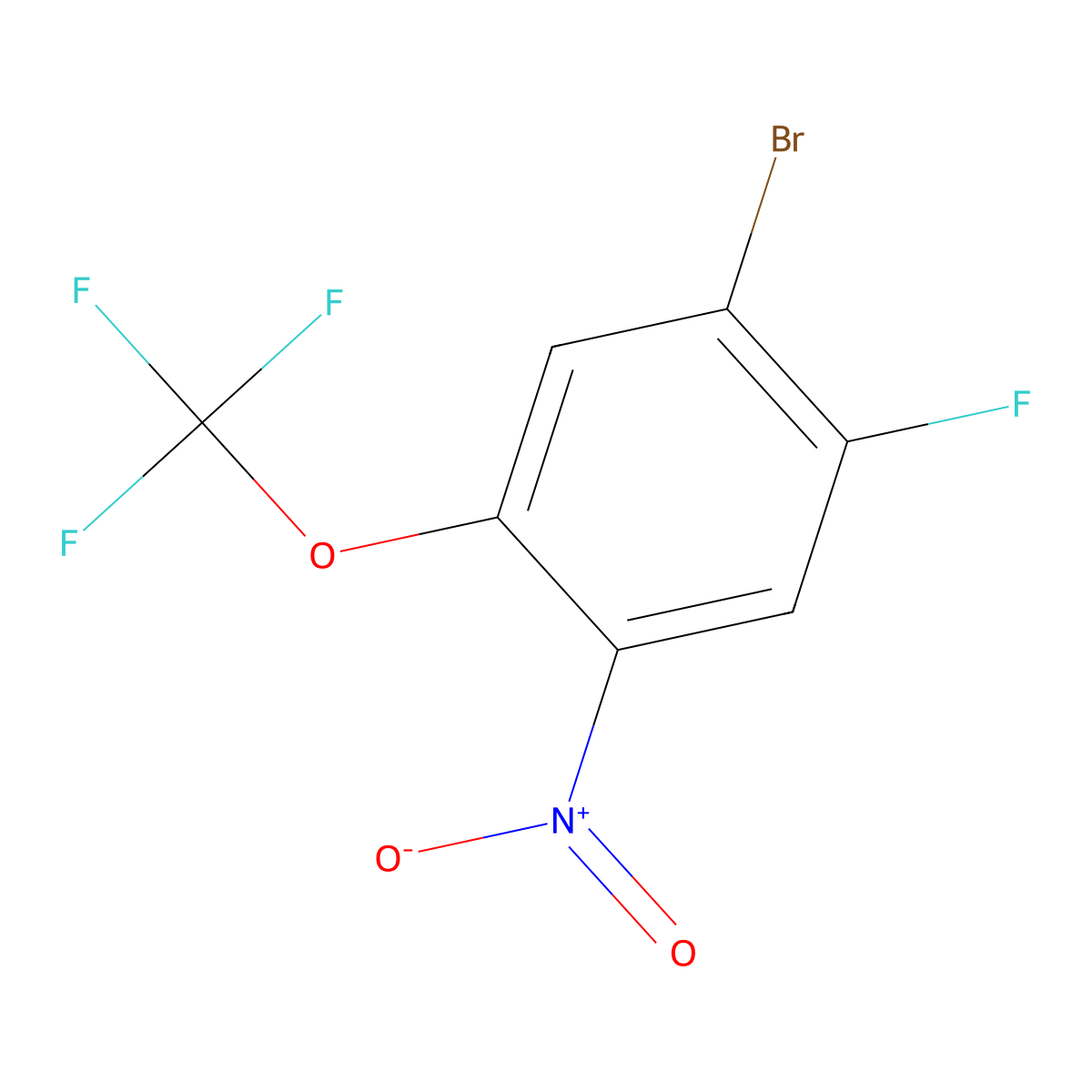 1-Bromo-2-fluoro-4-nitro-5-(trifluoromethoxy)benzene molecular structure, CAS 1805938-98-0