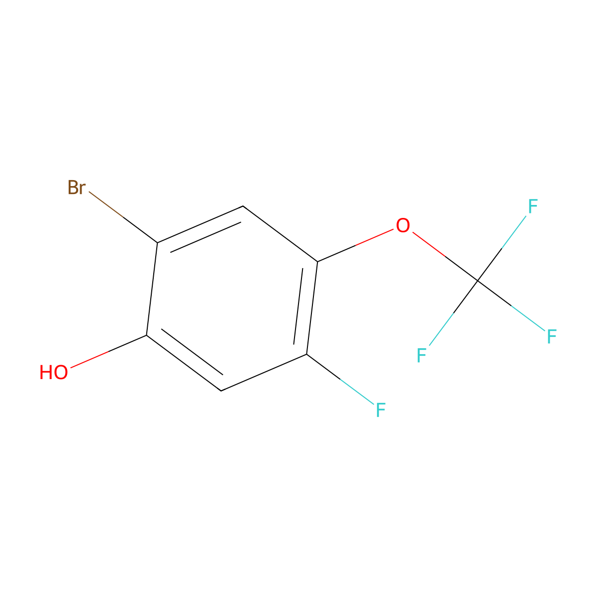 2-Bromo-5-fluoro-4-(trifluoromethoxy)phenol molecular structure, CAS 1805939-17-6