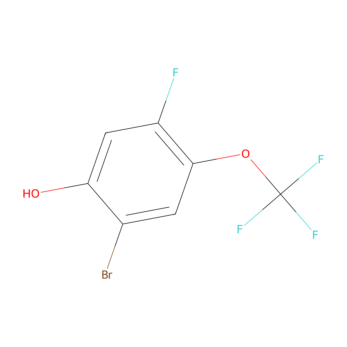 2-Bromo-5-fluoro-4-(trifluoromethoxy)phenol molecular structure, CAS 1805939-17-6