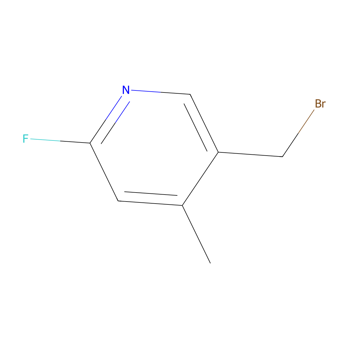 5-Bromomethyl-2-fluoro-4-methylpyridine molecular structure, CAS 1805945-80-5